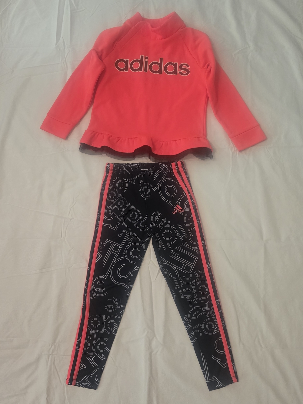 Adidas Girls Neon Top & Leggings Set